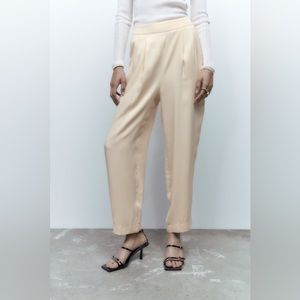 23-NWOT Zara cream satin joggers